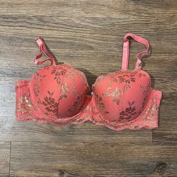 Victoria's Secret VS Dream Angels Coral Lightly Lined Demi Bra Lingerie Size 34D - Picture 3 of 9